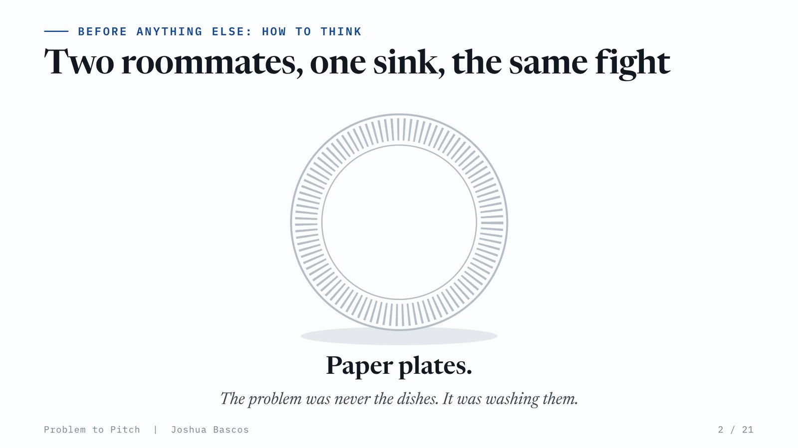 A paper plate. The problem was never the dishes. It was washing them.